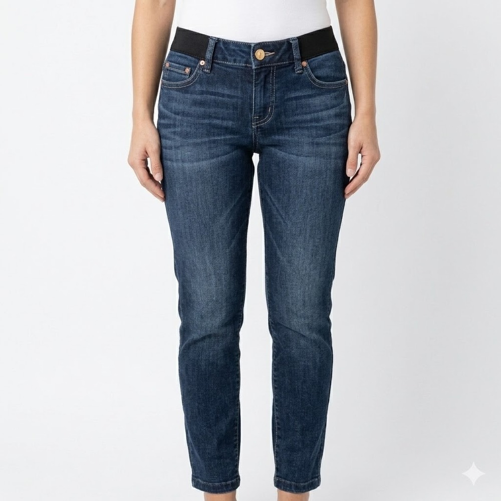 Democracy Ab'solution Slim Straight Jeans Womens 4P Blue Cotton Blend Pre-owned